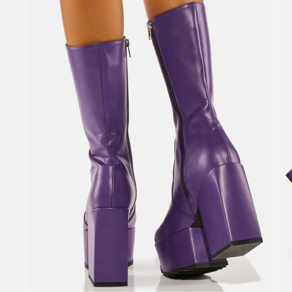 💜HOST PICK💜 Lamoda Purple Magnolia Platform Boots from Dolls Kill size 6 - Picture 3 of 11